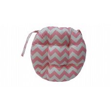Zigzag Desenli Yuvarlak Sandalye Minderi 4 Adet Set 